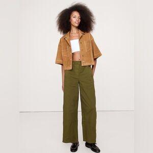 NWT! Banana Republic Olive Green Mid-Rise Relaxed Painter Pull-On Pant Multiple🩷